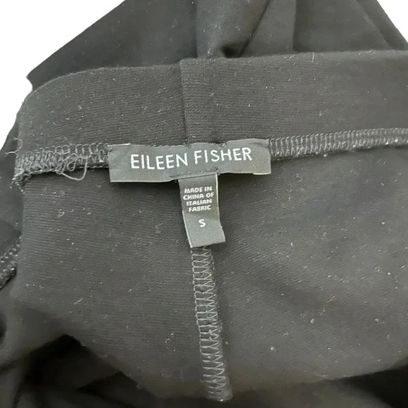 Eileen Fisher Black Ponte Knit Pull-On Elastic Waist Pant Size Small - Picture 6 of 9